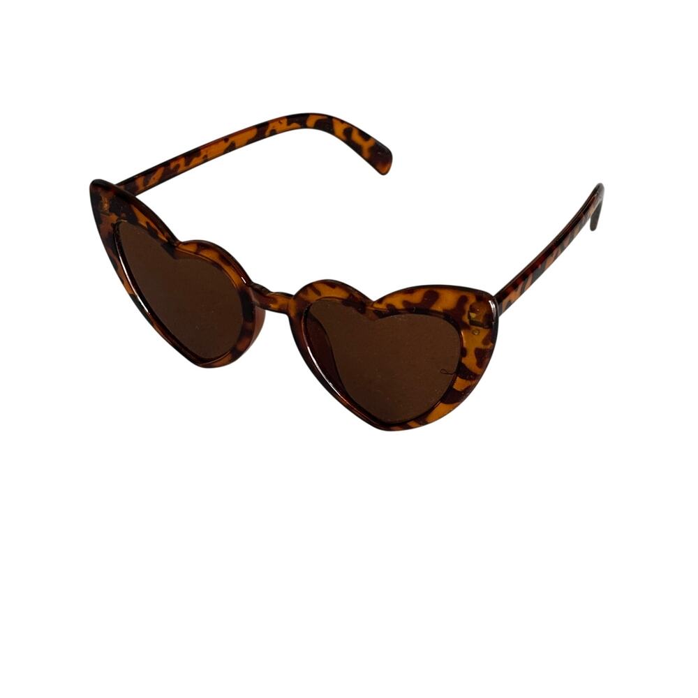 Heart Shaped Tortoise Shell Sunglasses Brown Lenses - Picture 3 of 5